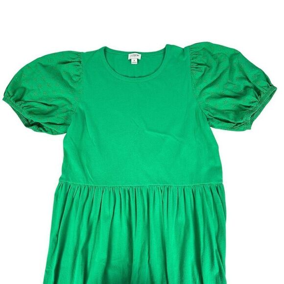 J. Crew Women’s Small Eyelet Sleeve Midi Dress Green - Picture 4 of 8